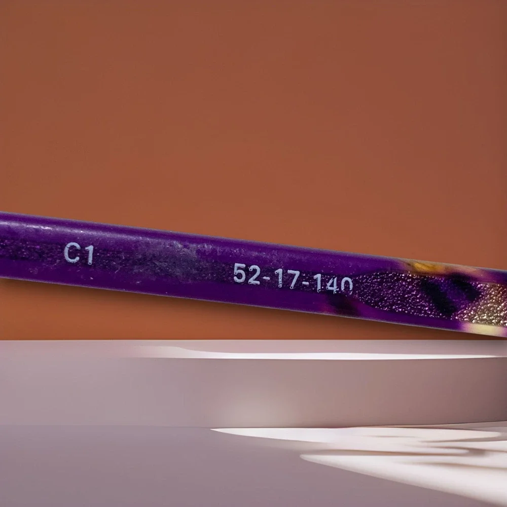 Adin Thomas Eyeglasses Frames Only Purple Havana Full Rim AT-414 C1 52-17-140mm